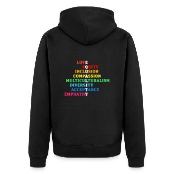 Inclusion Acceptation handicap Solidarité - Veste à capuche bio Premium Unisexe - noir - Dos - Nico (187cm)