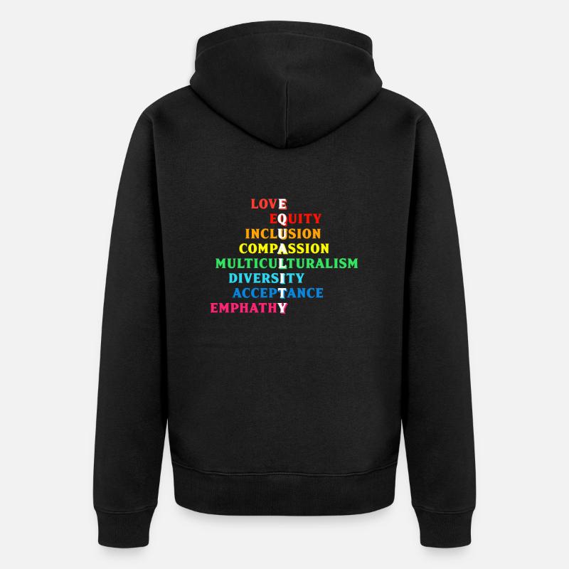 Inclusion Acceptation handicap Solidarité - Veste à capuche bio Premium Unisexe - noir