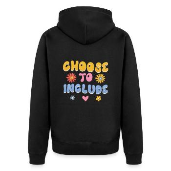 Akzeptanz handicap Inklusion ist eine Entscheidung - Unisex Premium Bio Zip Hoodie - Schwarz - Hinten - Nico (187cm)