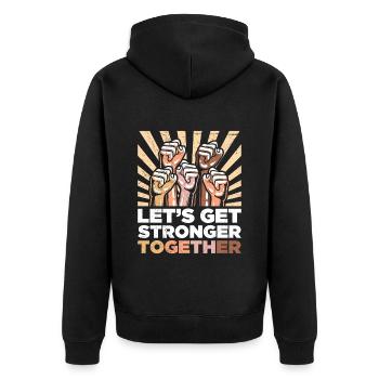 Inclusion Together Strong Compassion Diversity - Unisex Premium Organic Zip Hoodie - black - Back - Nico (187cm)