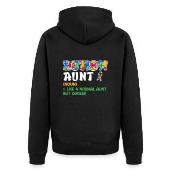 Autism Awareness Aunt autistic child - Unisex Premium Organic Zip Hoodie - black - Back - Nico (187cm)