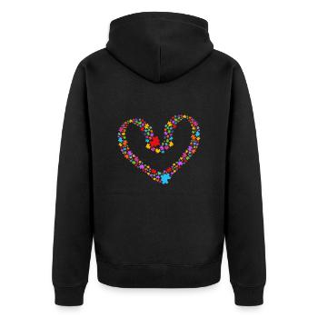 Autism Neurodiversity Kindness - Unisex Premium Organic Zip Hoodie - black - Back - Nico (187cm)