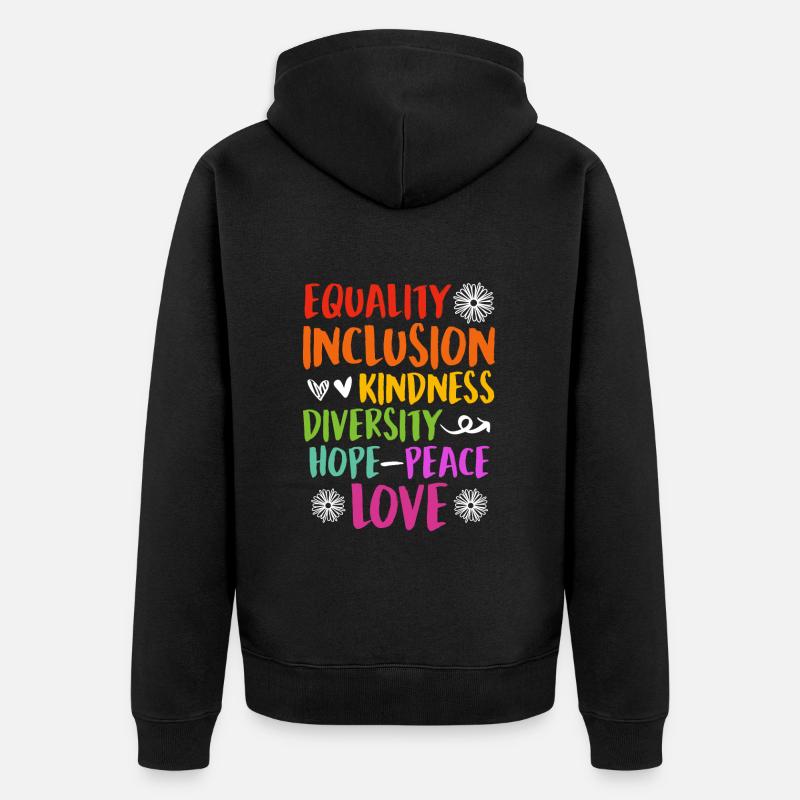 Inclusion handicap acceptation et sensibilisation - Veste à capuche bio Premium Unisexe - noir