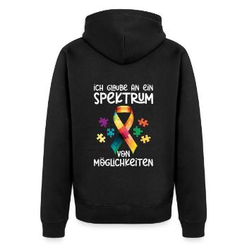 Autisme Je crois au spectre des possibilités - Veste à capuche bio Premium Unisexe - noir - Dos - Nico (187cm)