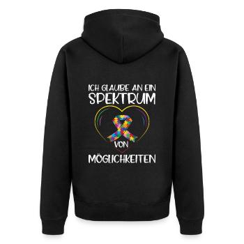 Autisme Je crois au spectre des possibilités - Veste à capuche bio Premium Unisexe - noir - Dos - Nico (187cm)