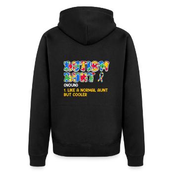Autism Awareness Aunt autistic child - Unisex Premium Organic Zip Hoodie - black - Back - Nico (187cm)
