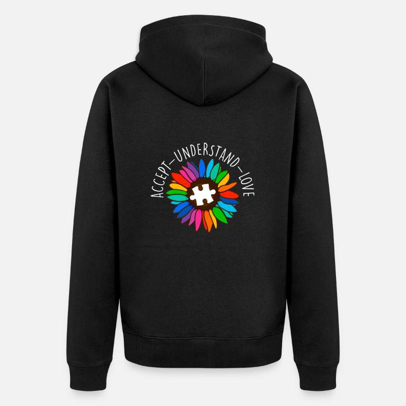 Autisme Diversité Conscience autistique - Veste à capuche bio Premium Unisexe - noir