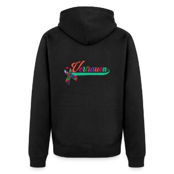 Conscience autistique Neurodiversité Autisme - Veste à capuche bio Premium Unisexe - noir - Dos - Nico (187cm)