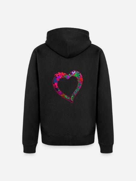 Autisme Solidarité Conscience Autistique Puzzle - Veste à capuche bio Premium Unisexe - noir