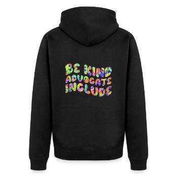 Akzeptanz handicap Inklusion ist eine Entscheidung - Unisex Premium Bio Zip Hoodie - Schwarz - Hinten - Nico (187cm)