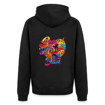 père autiste autiste enfant autisme - Veste à capuche bio Premium Unisexe - noir - Dos - Nico (187cm)