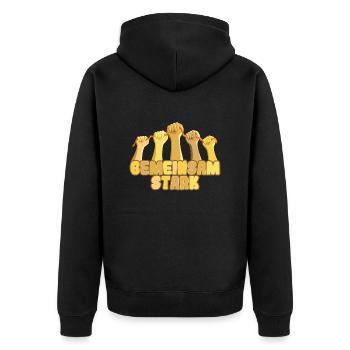 Autist Gemeinsam stark Autisten Vielfalt - Unisex Premium Bio Zip Hoodie - Schwarz - Hinten - Nico (187cm)