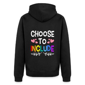 Choose to Include Awareness and Solidarity for - Unisex Premium Organic Zip Hoodie - black - Back - Nico (187cm)