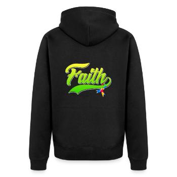 Autism Faith Consciousness Autistic - Unisex Premium Organic Zip Hoodie - black - Back - Nico (187cm)