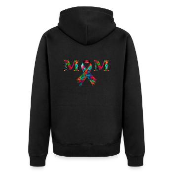 Maman autiste Enfant autiste - Veste à capuche bio Premium Unisexe - noir - Dos - Nico (187cm)