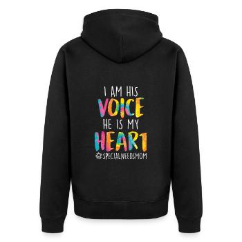 Inklusion Akzeptanz Mutter von benachteiligtem - Unisex Premium Bio Zip Hoodie - Schwarz - Hinten - Nico (187cm)