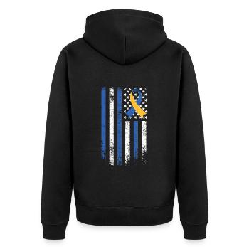 Down Syndrome Awareness Loop Variety and - Unisex Premium Organic Zip Hoodie - black - Back - Nico (187cm)