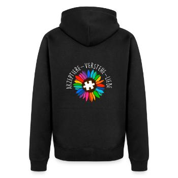 Autism Diversity Autistic Consciousness - Unisex Premium Organic Zip Hoodie - black - Back - Nico (187cm)
