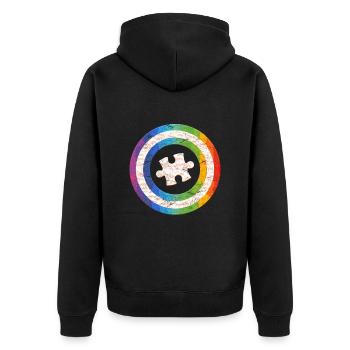 Autism Diversity Autistic Consciousness - Unisex Premium Organic Zip Hoodie - black - Back - Nico (187cm)
