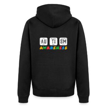 Sensibilisation Diversité Autistique Justice - Veste à capuche bio Premium Unisexe - noir - Dos - Nico (187cm)