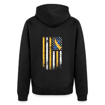 Down Syndrome Awareness Loop Variety and - Unisex Premium Organic Zip Hoodie - black - Back - Nico (187cm)