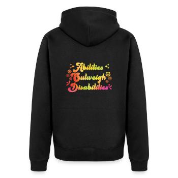Solidarité handicap Compassion et acceptation - Veste à capuche bio Premium Unisexe - noir - Dos - Nico (187cm)
