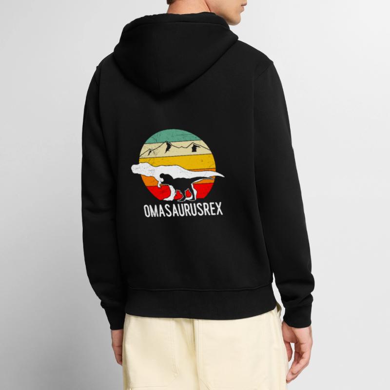 Omasaurus Muttertag Großmutter Dinosaurier Unisex Premium Bio Zip Hoodie