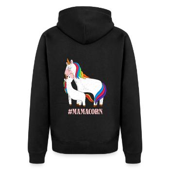 Mamacorn Fête des mères Licornes Mama Licorne - Veste à capuche bio Premium Unisexe - noir - Dos - Nico (187cm)