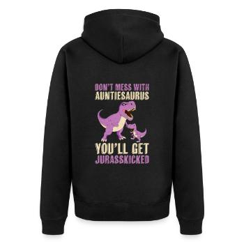 Tantesaurus Fête des mères Tante Tante Tante - Veste à capuche bio Premium Unisexe - noir - Dos - Nico (187cm)