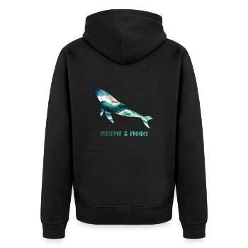 Sauvez les baleines Conservation des espèces et bien-être animal - Veste à capuche bio Premium Unisexe - noir - Dos - Nico (187cm)