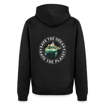 Sauvons les tortues Sauvons l’océan Conservation - Veste à capuche bio Premium Unisexe - noir - Dos - Nico (187cm)