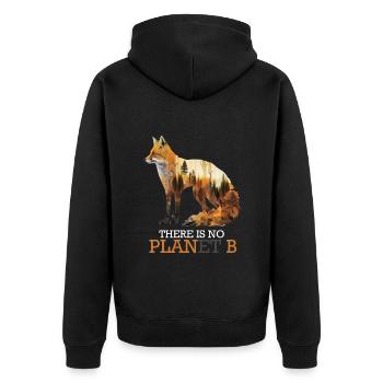 There is no Planet B endangered species - Unisex Premium Organic Zip Hoodie - black - Back - Nico (187cm)