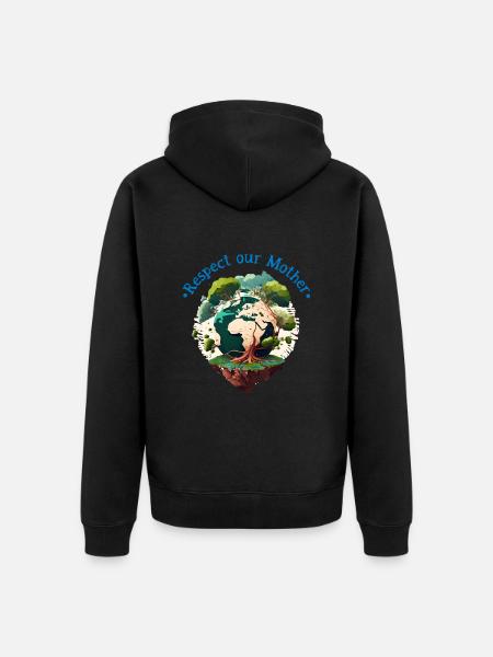 Earth Day Umweltliebe Klimaschutz Natur - Premium økologisk unisex-hættejakke - sort