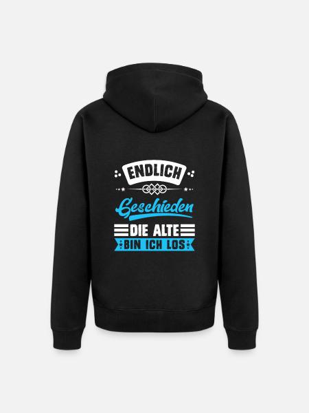 Endlich geschieden Scheidungsparty Scheidung - Unisex Premium Bio Zip Hoodie - Schwarz