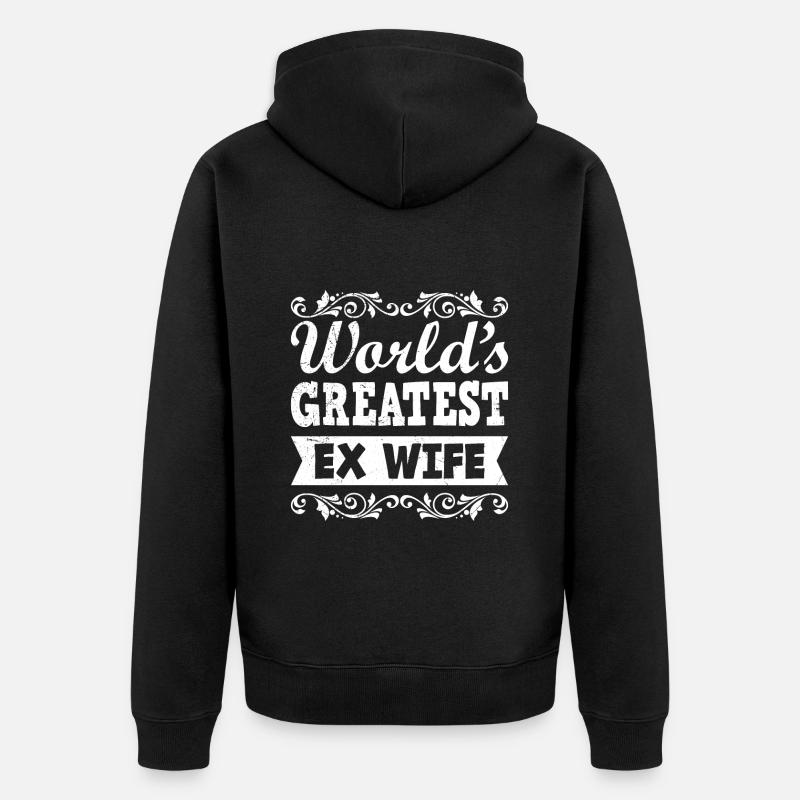 Weltbeste Ehefrau EX Scheidungsparty glücklich - Unisex Premium Bio Zip Hoodie - Schwarz