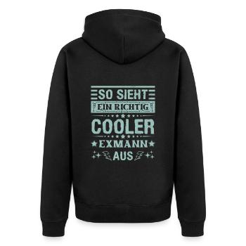 This is what a really cool ex-husband looks like Divorce - Unisex Premium Organic Zip Hoodie - black - Back - Nico (187cm)