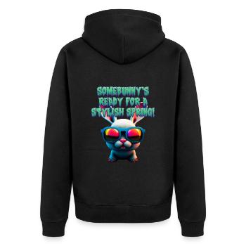 Happy Easter Cool Easter bunnies with style - Unisex Premium Organic Zip Hoodie - black - Back - Nico (187cm)