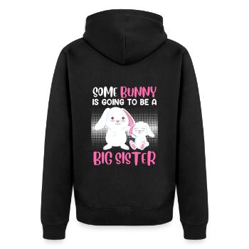 Osterhasen Egg specting Baby Bunny Ostern - Unisex Premium Bio Zip Hoodie - Schwarz - Hinten - Nico (187cm)