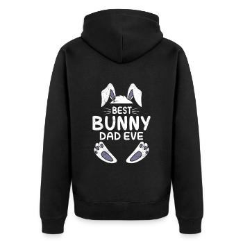 Papa Lapin de Pâques Papa Papa Amis de Pâques Papa - Veste à capuche bio Premium Unisexe - noir - Dos - Nico (187cm)