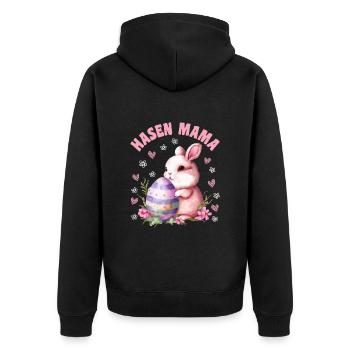 Lapins Maman Lapin Pâques Lapin Pâques Amis Pâques - Veste à capuche bio Premium Unisexe - noir - Dos - Nico (187cm)