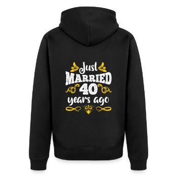 Just married 40 years married - Unisex Premium Organic Zip Hoodie - black - Back - Nico (187cm)