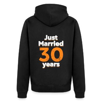 Just married 30 Years 30. Hochzeitstag - Unisex Premium Bio Zip Hoodie - Schwarz - Hinten - Nico (187cm)