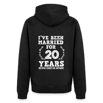 20 years married 20th wedding anniversary - Unisex Premium Organic Zip Hoodie - black - Back - Nico (187cm)