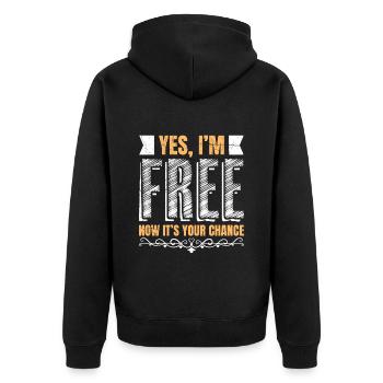 Single - You may address me Single woman - Unisex Premium Organic Zip Hoodie - black - Back - Nico (187cm)