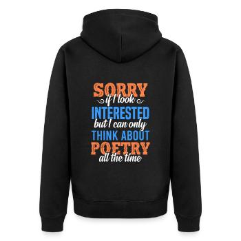 Poesie Buchliebhaber Poeten Buchliebe Bücher - Unisex Premium Bio Zip Hoodie - Schwarz - Hinten - Nico (187cm)