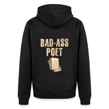 Bad-ass Poets Poésie et poèmes Poète - Veste à capuche bio Premium Unisexe - noir - Dos - Nico (187cm)