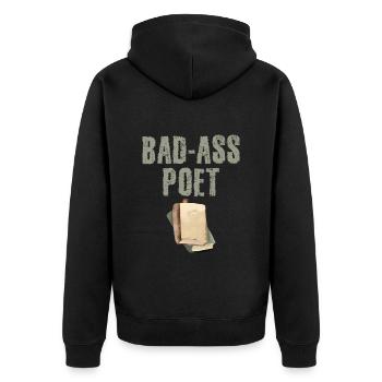 Bad-ass Poets Poésie et poèmes Poète - Veste à capuche bio Premium Unisexe - noir - Dos - Nico (187cm)