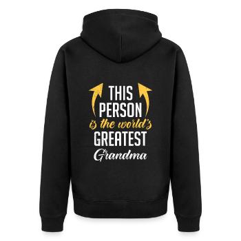 Weltbeste Oma Großmutter Super Oma Granny - Unisex Premium Bio Zip Hoodie - Schwarz - Hinten - Nico (187cm)
