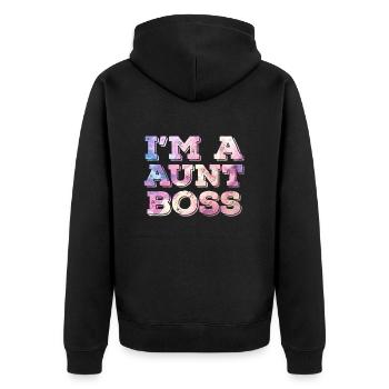 Tante Boss Fête des mères Tante Boss Superviseur Maman - Veste à capuche bio Premium Unisexe - noir - Dos - Nico (187cm)