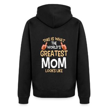 La plus grande fête des mères du monde Meilleure Mama Queen - Veste à capuche bio Premium Unisexe - noir - Dos - Nico (187cm)